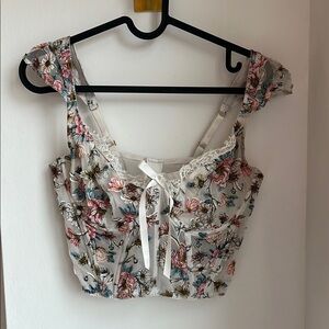 COPY - Floral White Crop Top